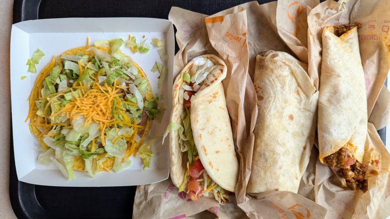 taco bell decades menu on tray