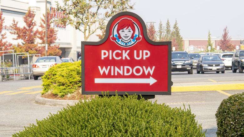 Wendy's drive-thru sign