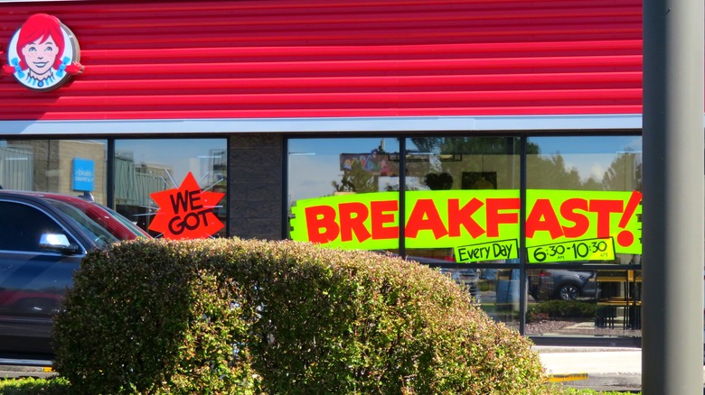 Wendy's store advertising breakfast